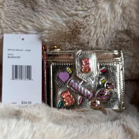 Betsey Johnson Gold Wallet with Candy Accents - Picture 1 of 5
